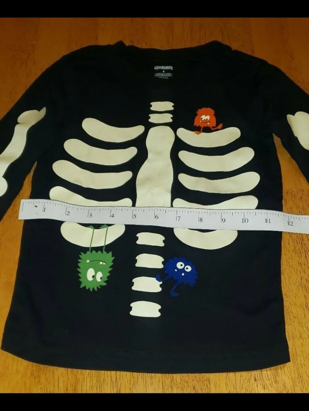 Gymboree Halloween Skeleton With Flocked Monsters PJ Set